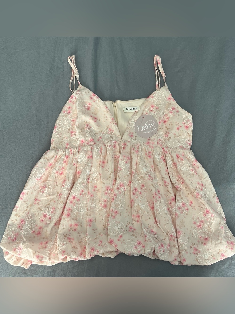 NWT Storia Pink Floral Lace-Embroidered Tank Top Size Medium
